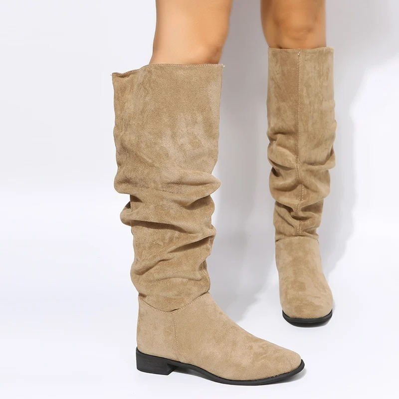 Botas Mujer Terciopelo Alto Cuello - Vestiria