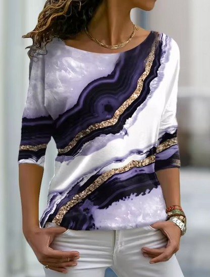 Blusa Estampada Mármol Chic Mujer