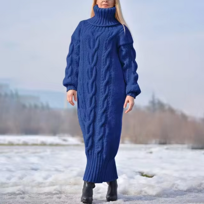 Vestido Largo Cuello Alto Mujer Invierno - Vestiria