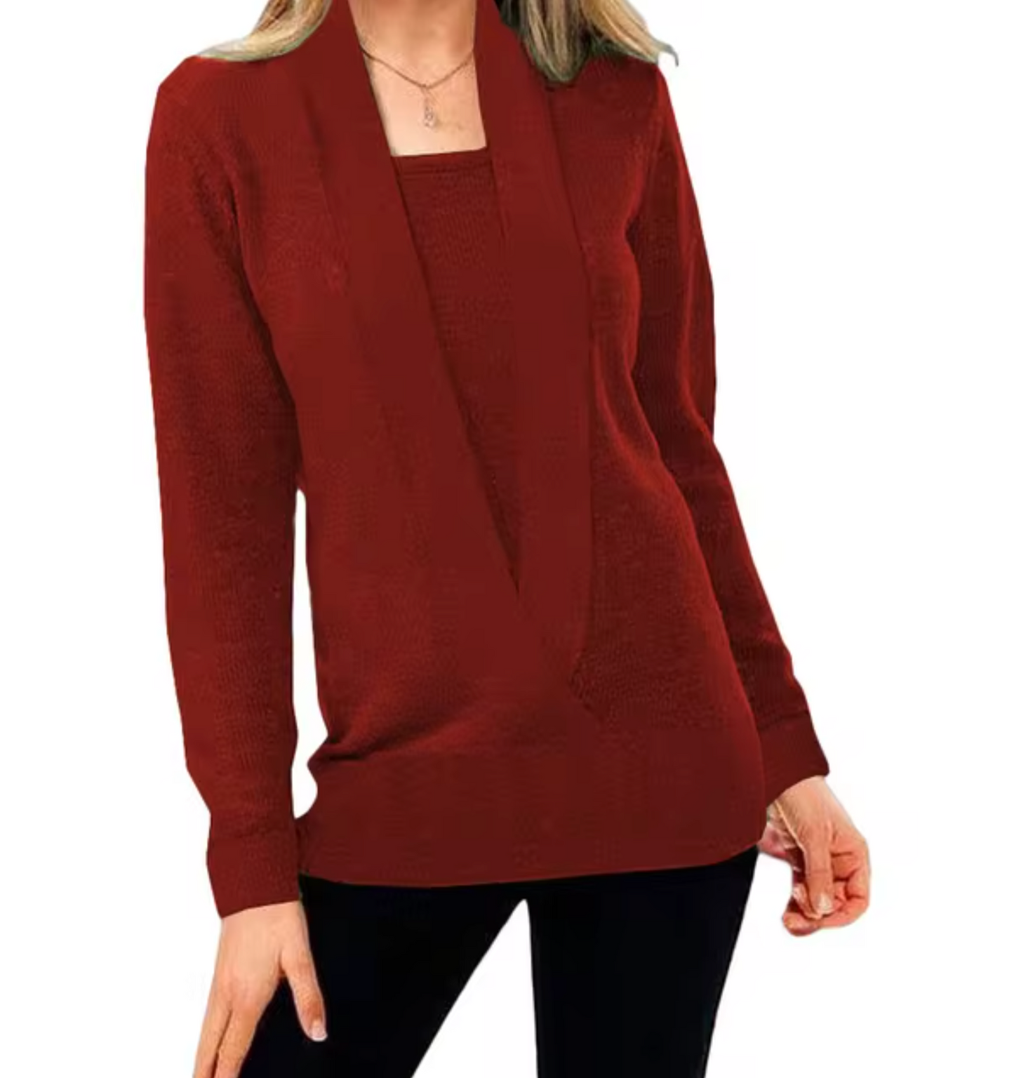 Jersey Punto Escote V profundo Mujer - Vestiria