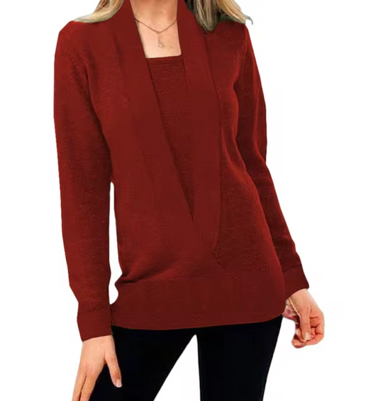 Jersey Punto Escote V profundo Mujer - Vestiria
