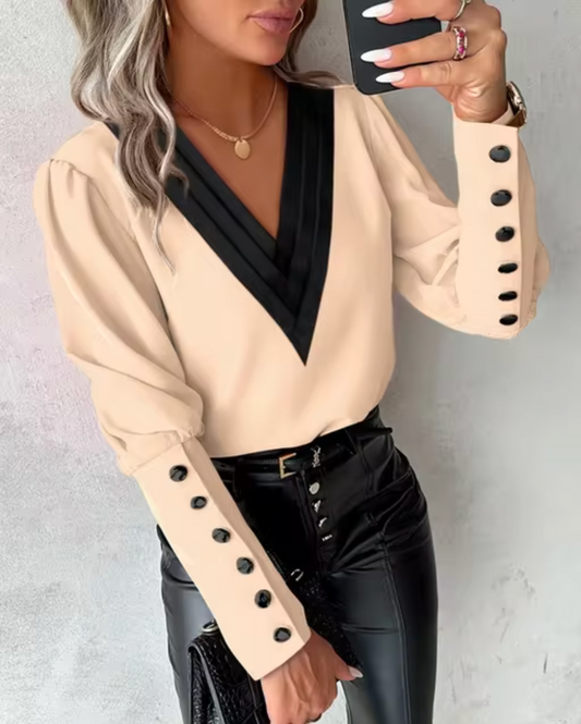 Blusa Mujer Chic Escote Pico - Vestiria