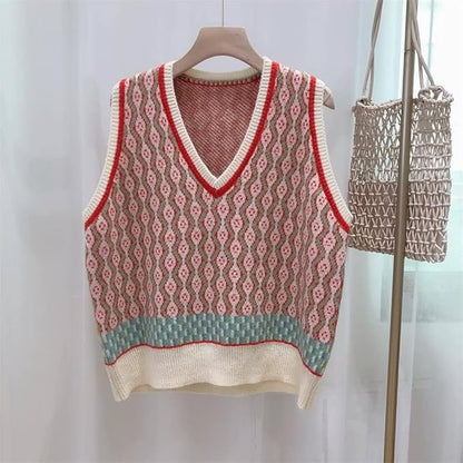 Chaleco Punto Cuello Redondo Mujer