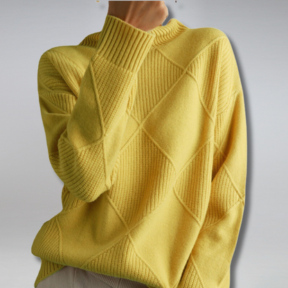 Jersey Mujer Cachemira Suave Cuello Alto