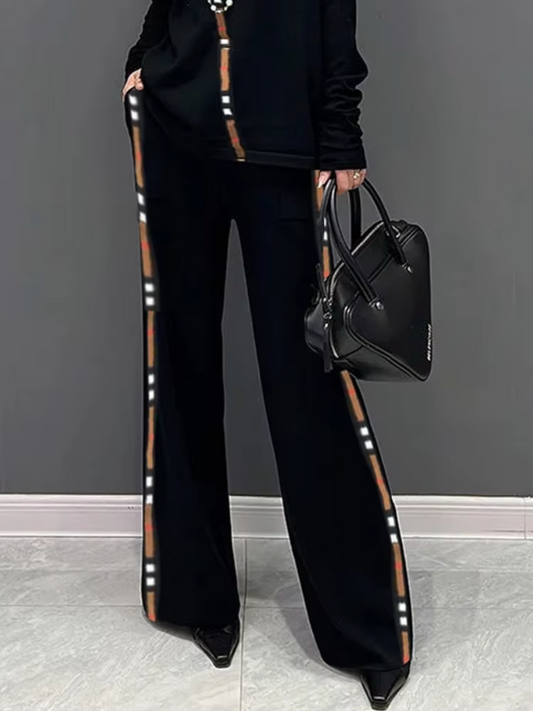 Pantalón Ancho Cintura Alta Mujer Elegante - Vestiria