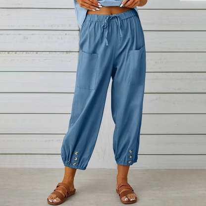 Pantalones Lino Femeninos Elegantes Verano - Vestiria