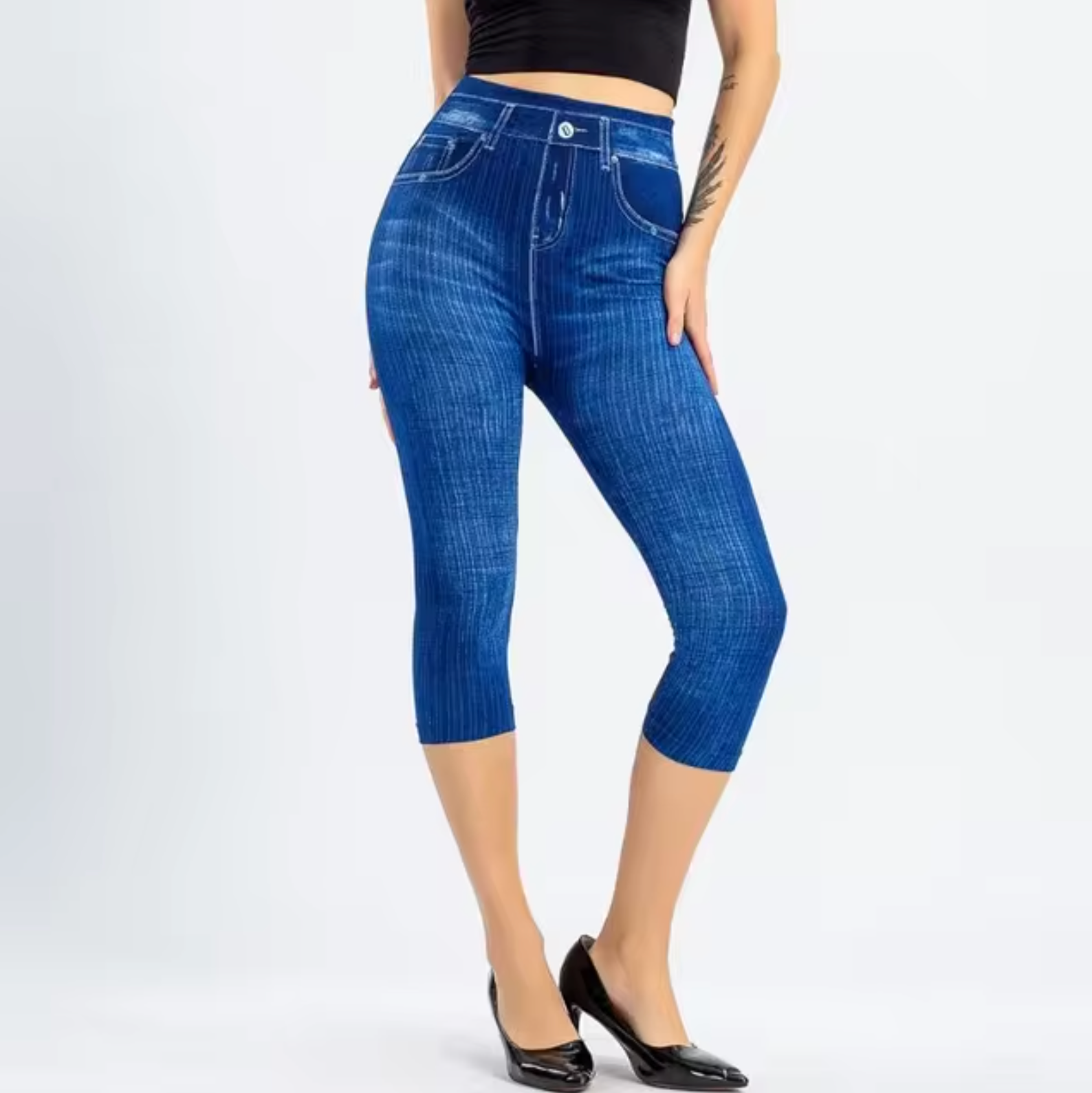 Leggings Cintura Alta Estampado Jeans - Vestiria
