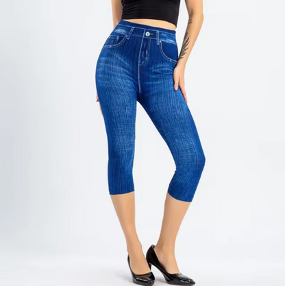 Leggings Cintura Alta Estampado Jeans - Vestiria