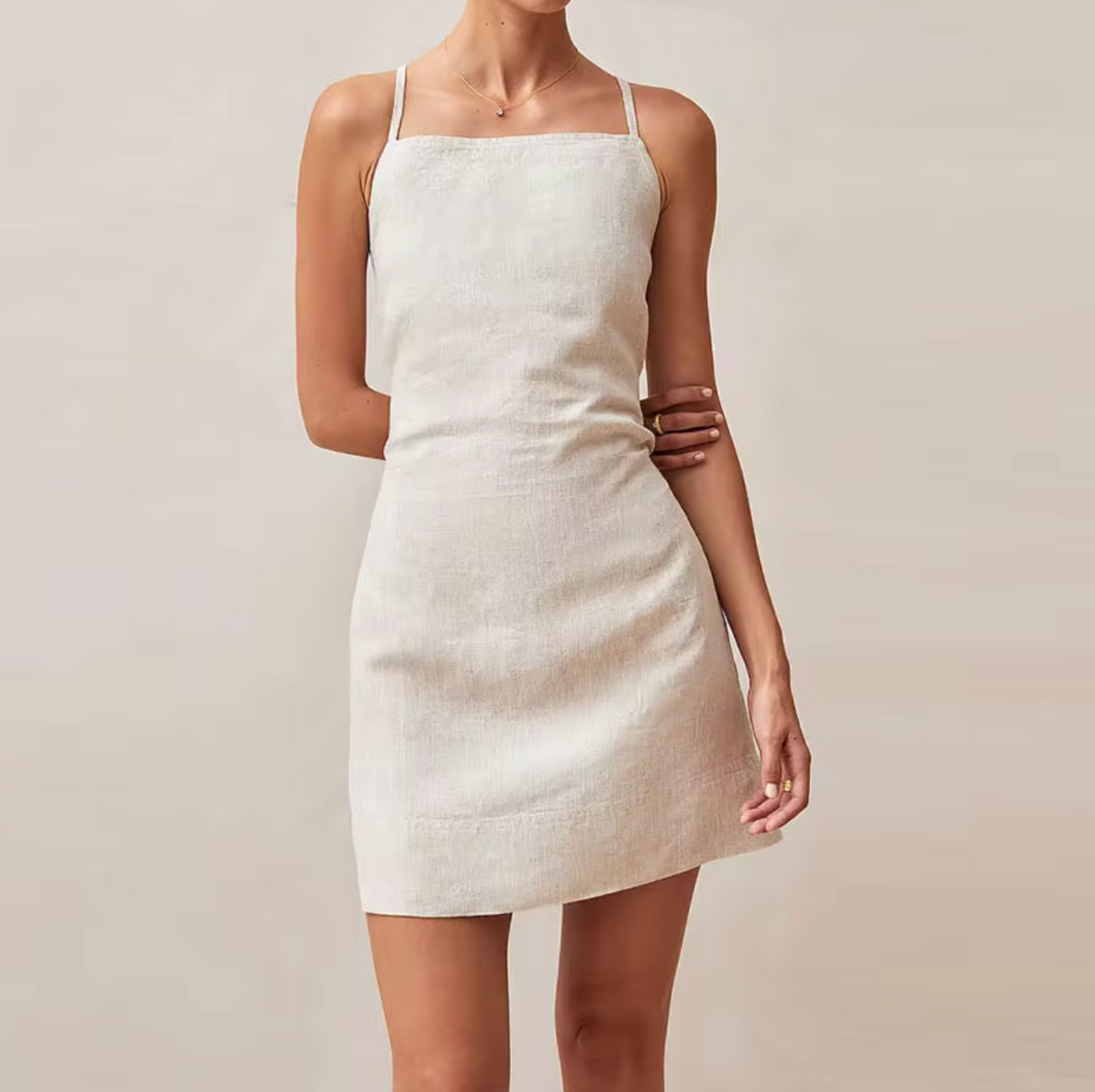 Vestido Verano Ligero de Lino con Espalda Abierta
