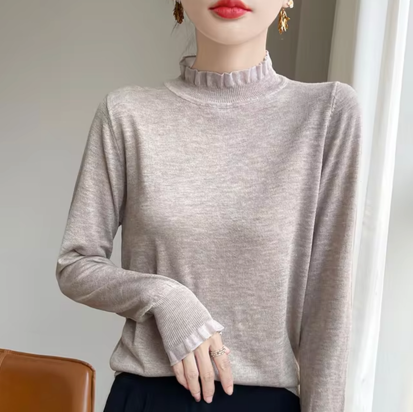 Sudadera Cachemira Cuello Alto Suave - Vestiria