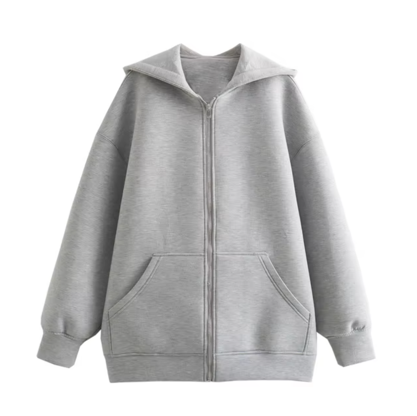 Chaqueta Oversize Capucha Cremallera Mujer - Vestiria