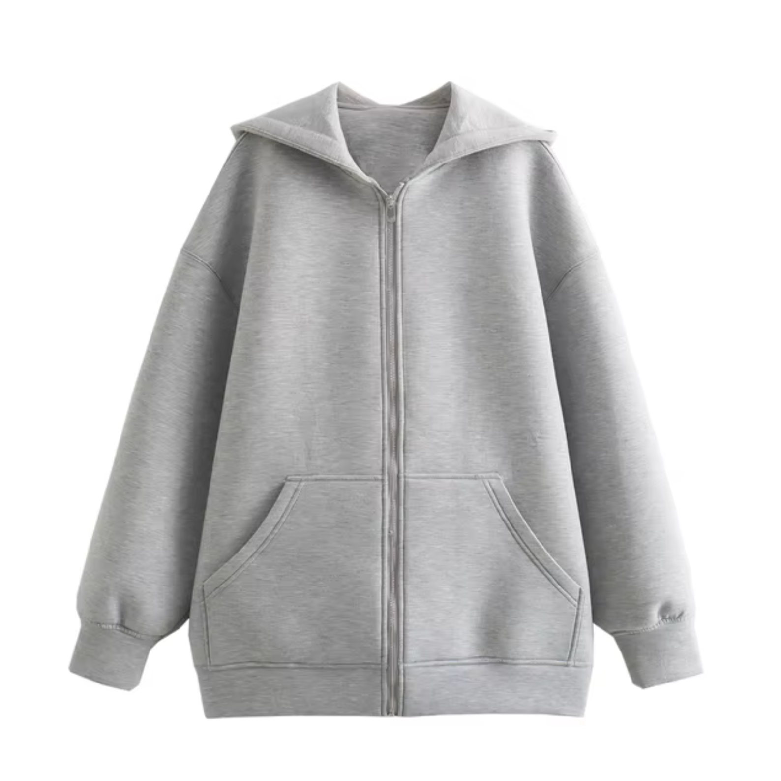 Chaqueta Oversize Capucha Cremallera Mujer - Vestiria