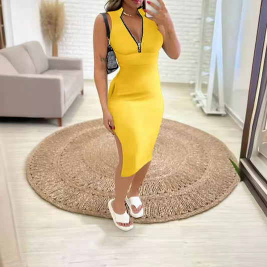 Vestido Mujer Corto y Elegante Cierre Delantero - Vestiria