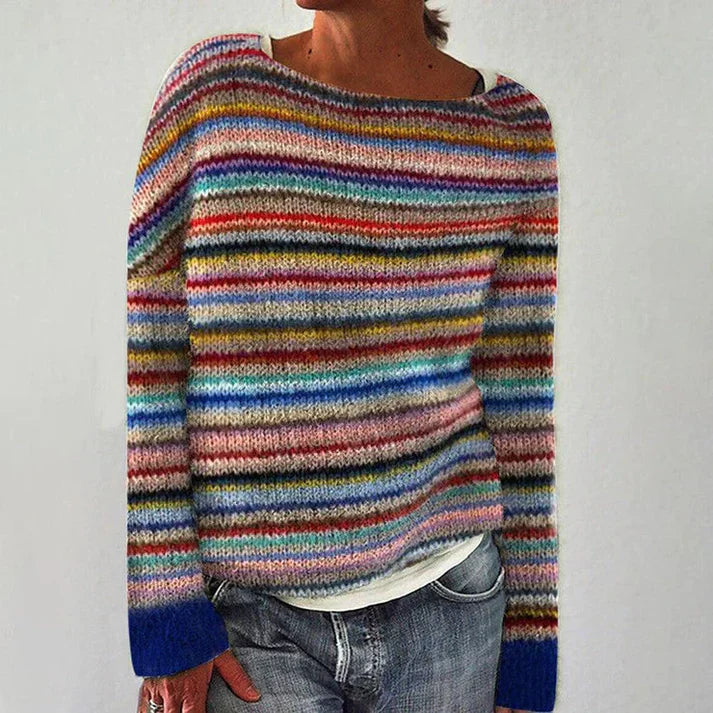 Jersey de rayas cálido y elegante mujer - Vestiria