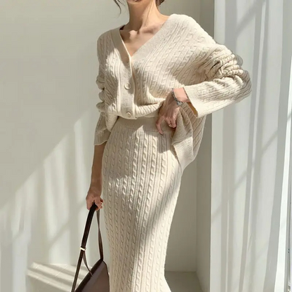 Conjunto Suéter y Falda Punto Mujer Cómodo - Vestiria