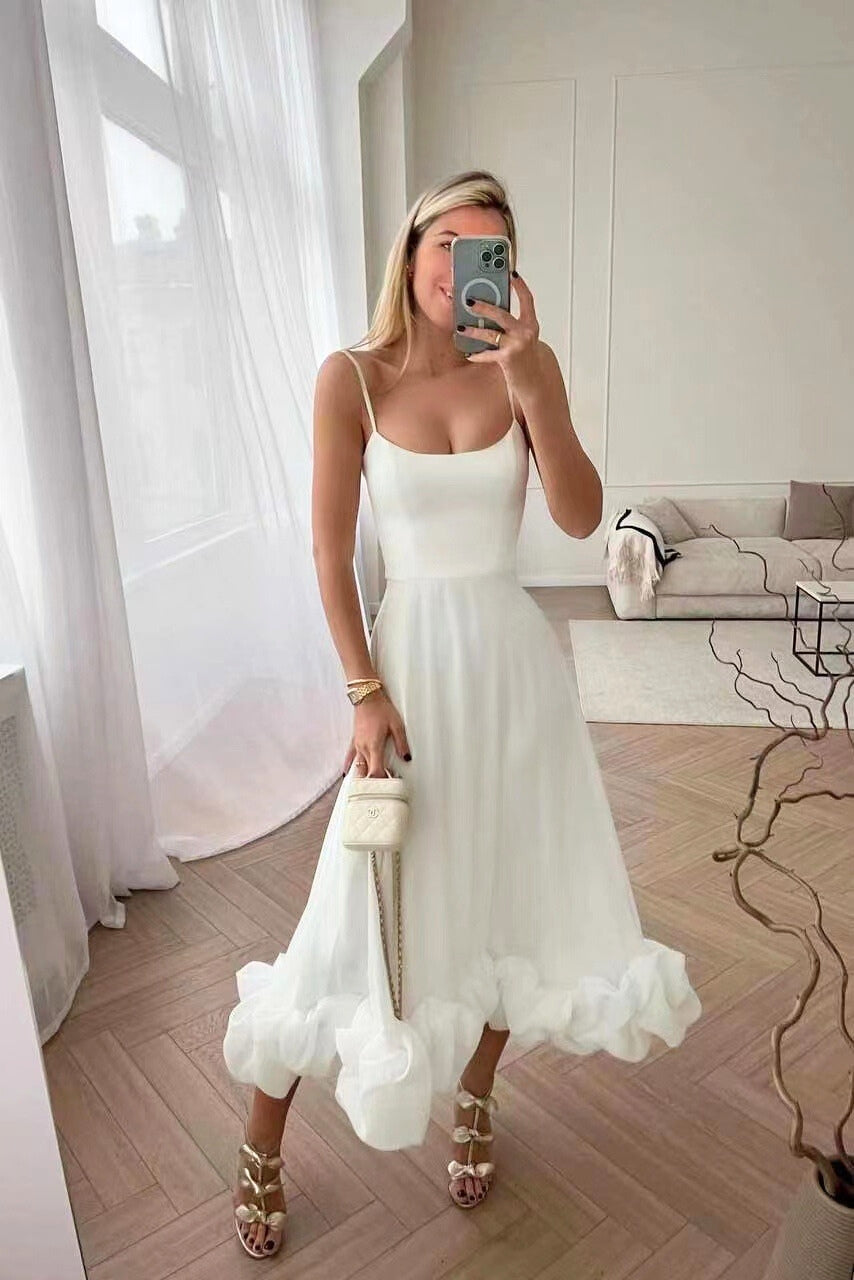 Vestido Boho Largo con Volantes y Escote en V