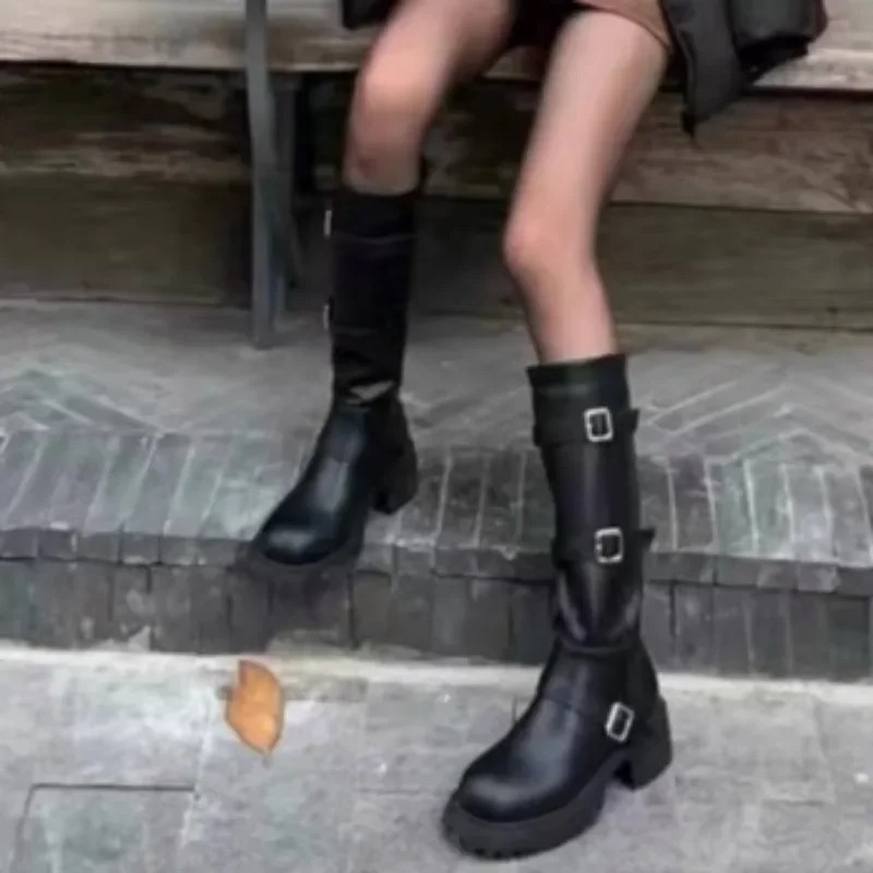 Botas Mujer Altas Cómodas Punta Redonda - Vestiria