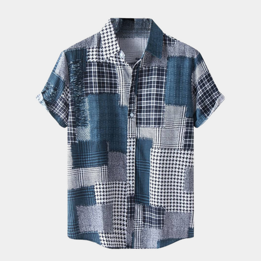 Camisa Hombre Lino Estampado Clásico - Vestiria