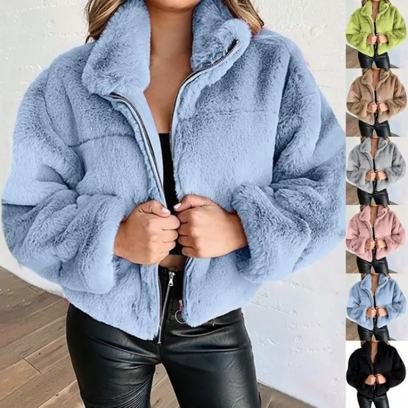 Chaqueta Teddy Mujer Corta Cremallera - Vestiria