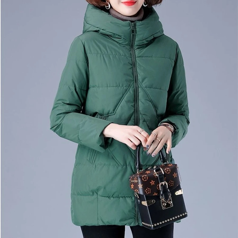 Chaqueta Acolchada Mujer Abrigo Capucha Cálido - Vestiria