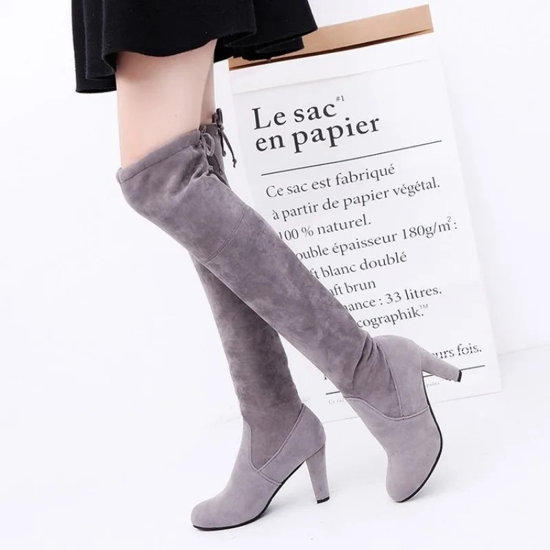Botas Mujer Tacón Alto Puntera Redonda - Vestiria