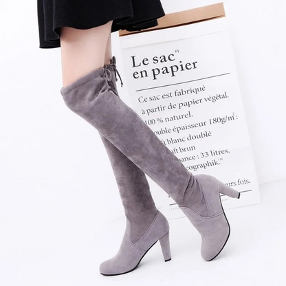 Botas Mujer Tacón Alto Puntera Redonda - Vestiria