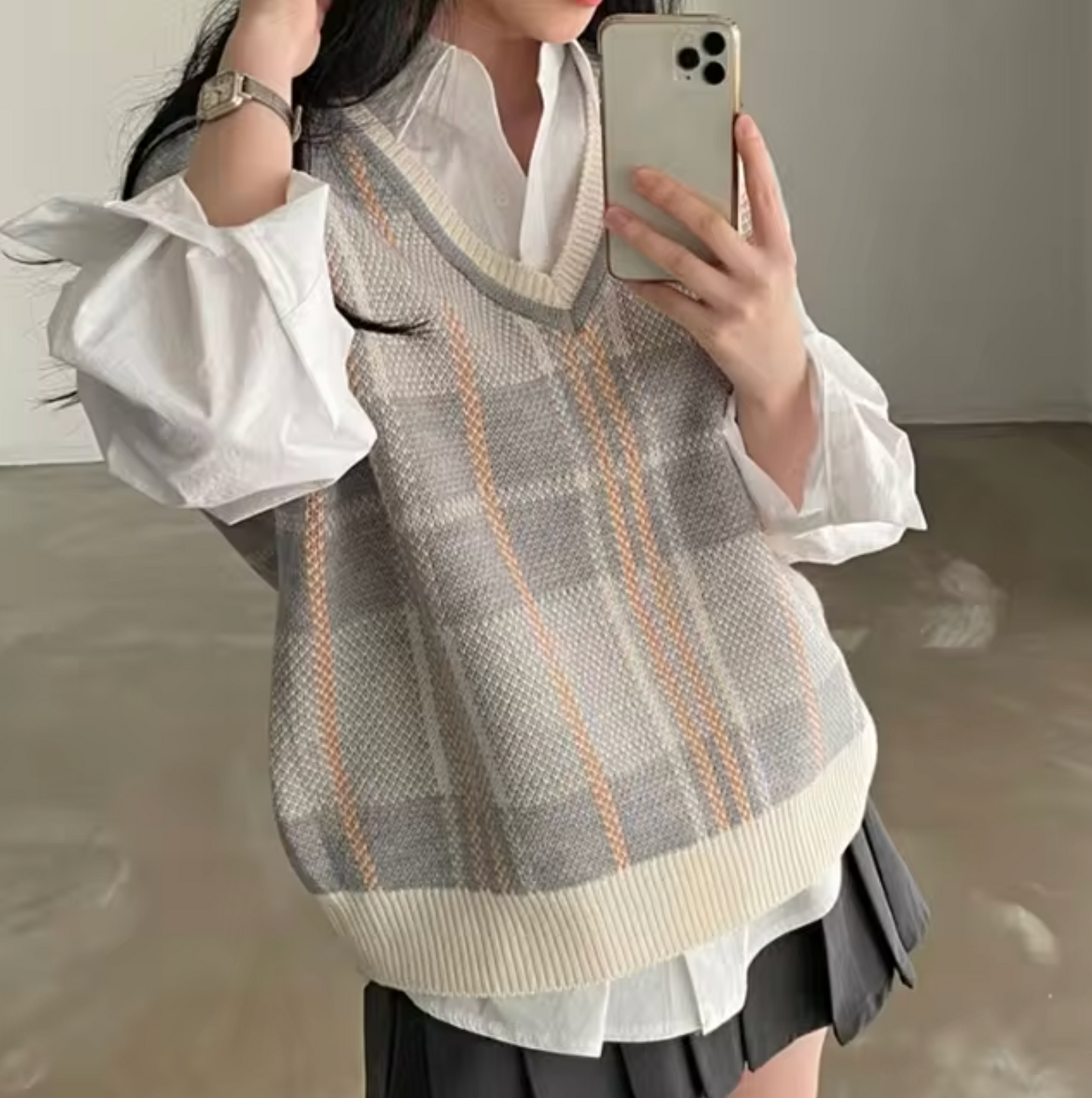 Chaleco de punto mujer elegante escote en V - Vestiria
