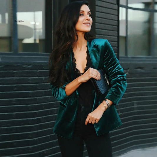 Chaqueta de Terciopelo Mujer Elegante Fiesta - Vestiria