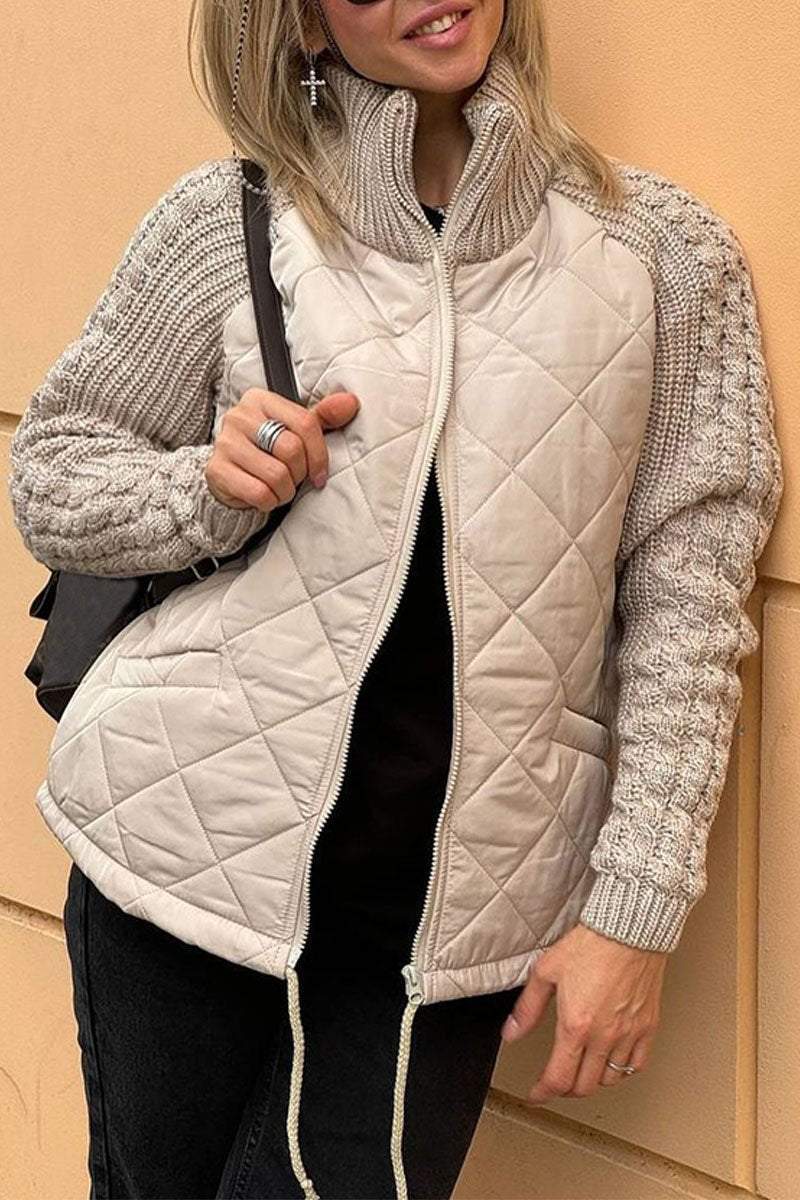 Chaqueta Mujer Casual Patchwork Diseño Contraste - Vestiria