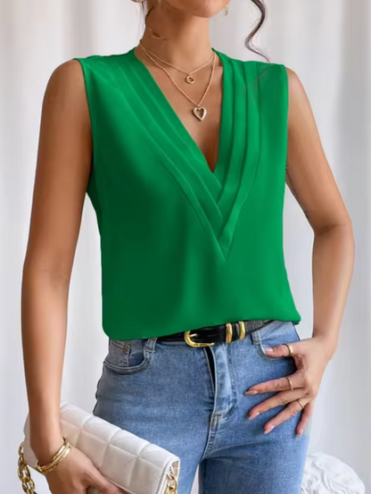 Top de Mujer sin Mangas Cuello en V Elegante - Vestiria