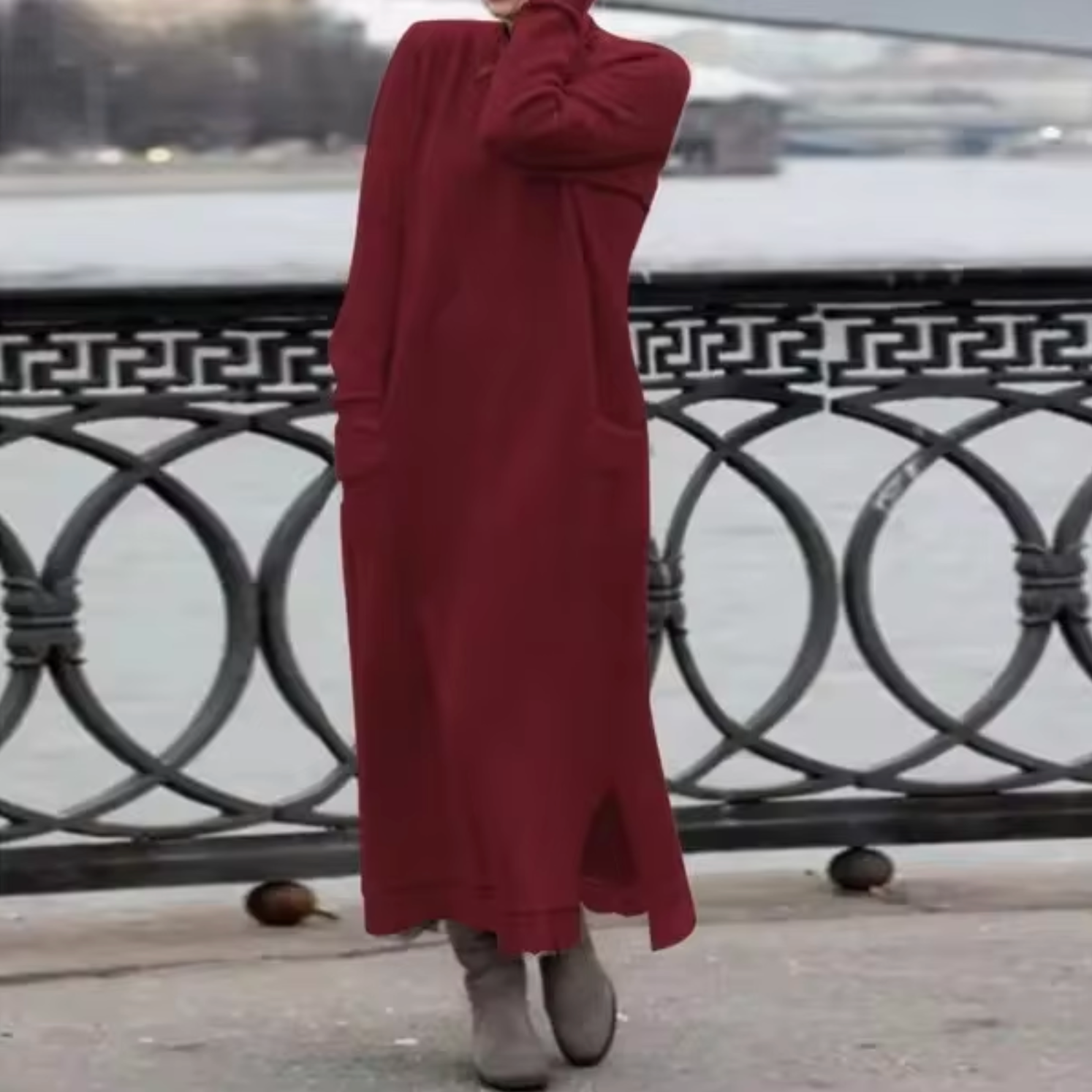 Vestido Sudadera Terciopelo Cálido Mujer - Vestiria