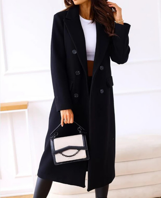 Abrigo Mujer Largo Elegante Corte Ajustado - Vestiria
