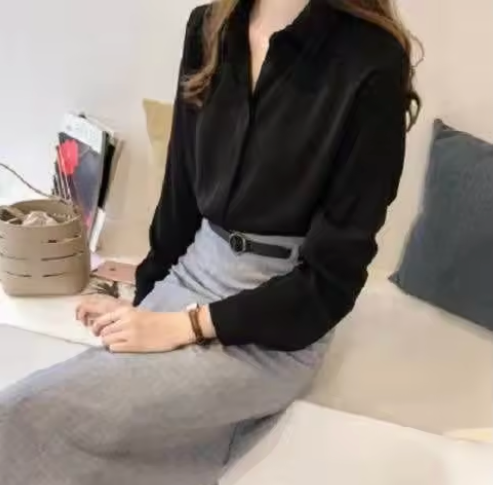 Blusa Ligera de Gasa Manga Larga - Vestiria
