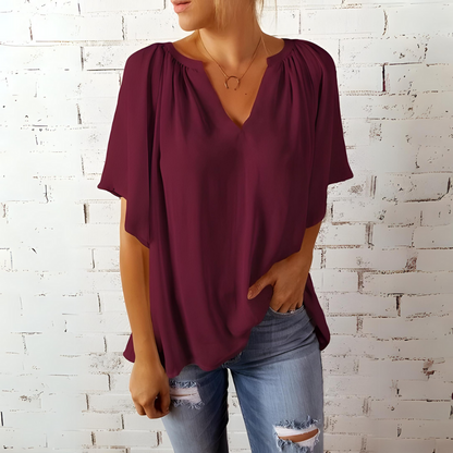 Blusa Mujer Cuello V Elegante Diseño