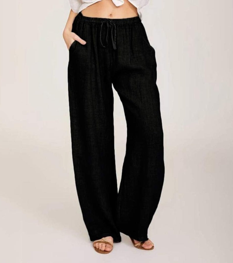 Pantalones Mujer Cintura Alta y Rectos Ligeros