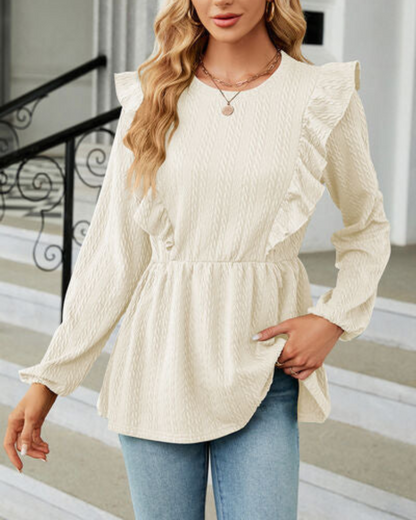 Blusa Mujer Elegante con Volantes Florales