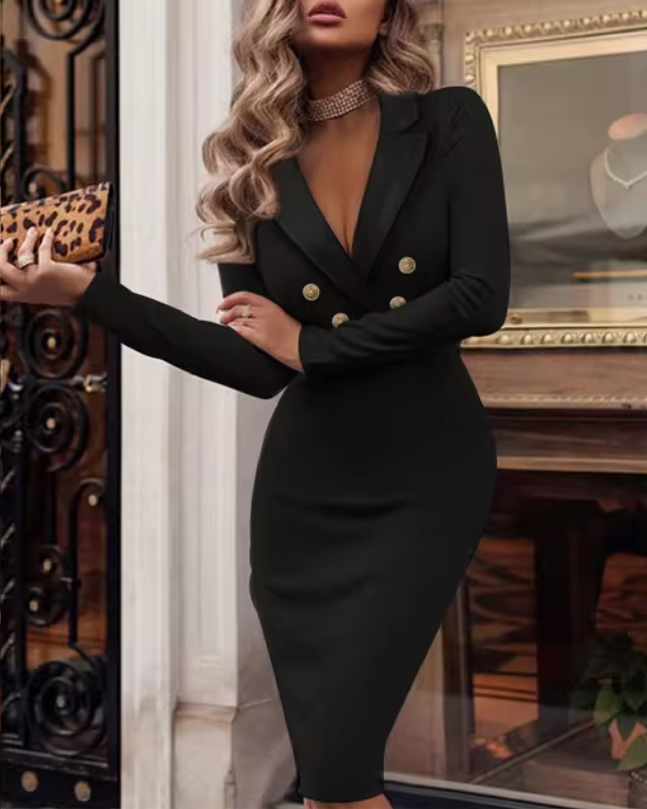 Vestido Disfraz Glamuroso Cuello en V - Vestiria