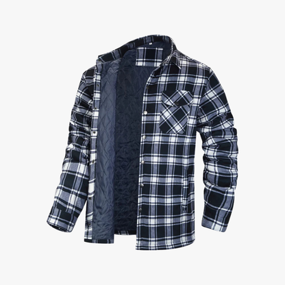 Camisa de franela cálida a cuadros hombre