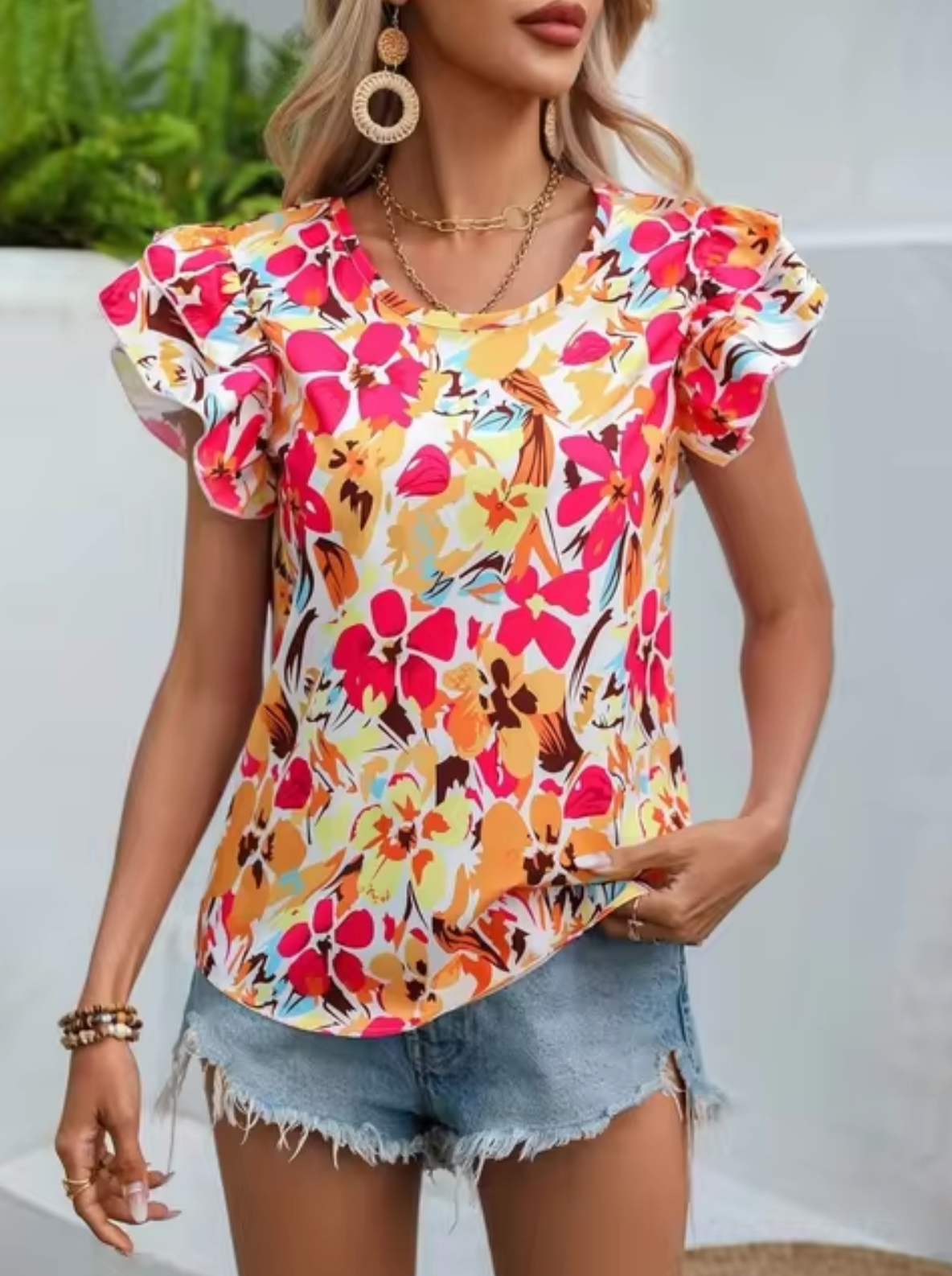 Blusa Estampada Florales Ligera Verano - Vestiria