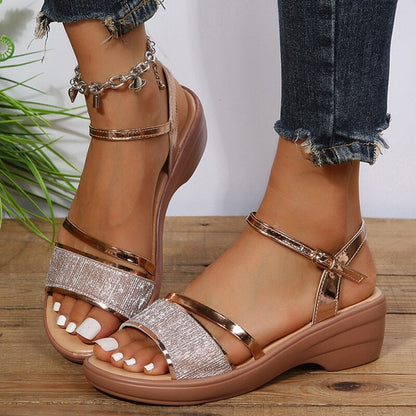 Sandalias de mujer cómodas con tiras romanas