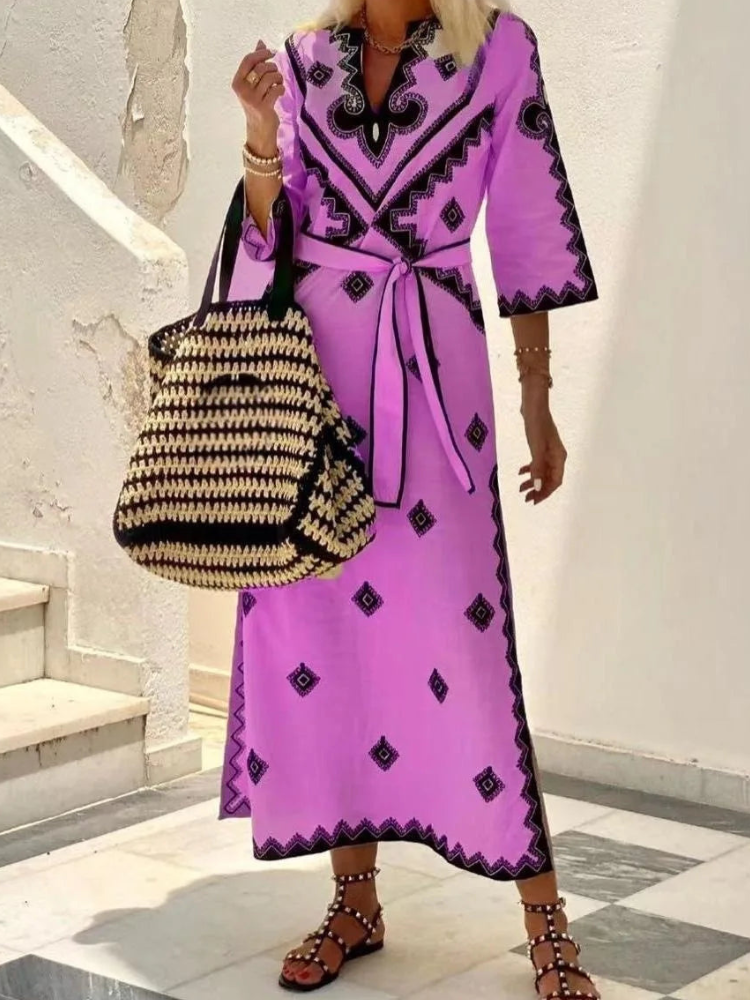 Vestido Clásico Mujer Media Manga