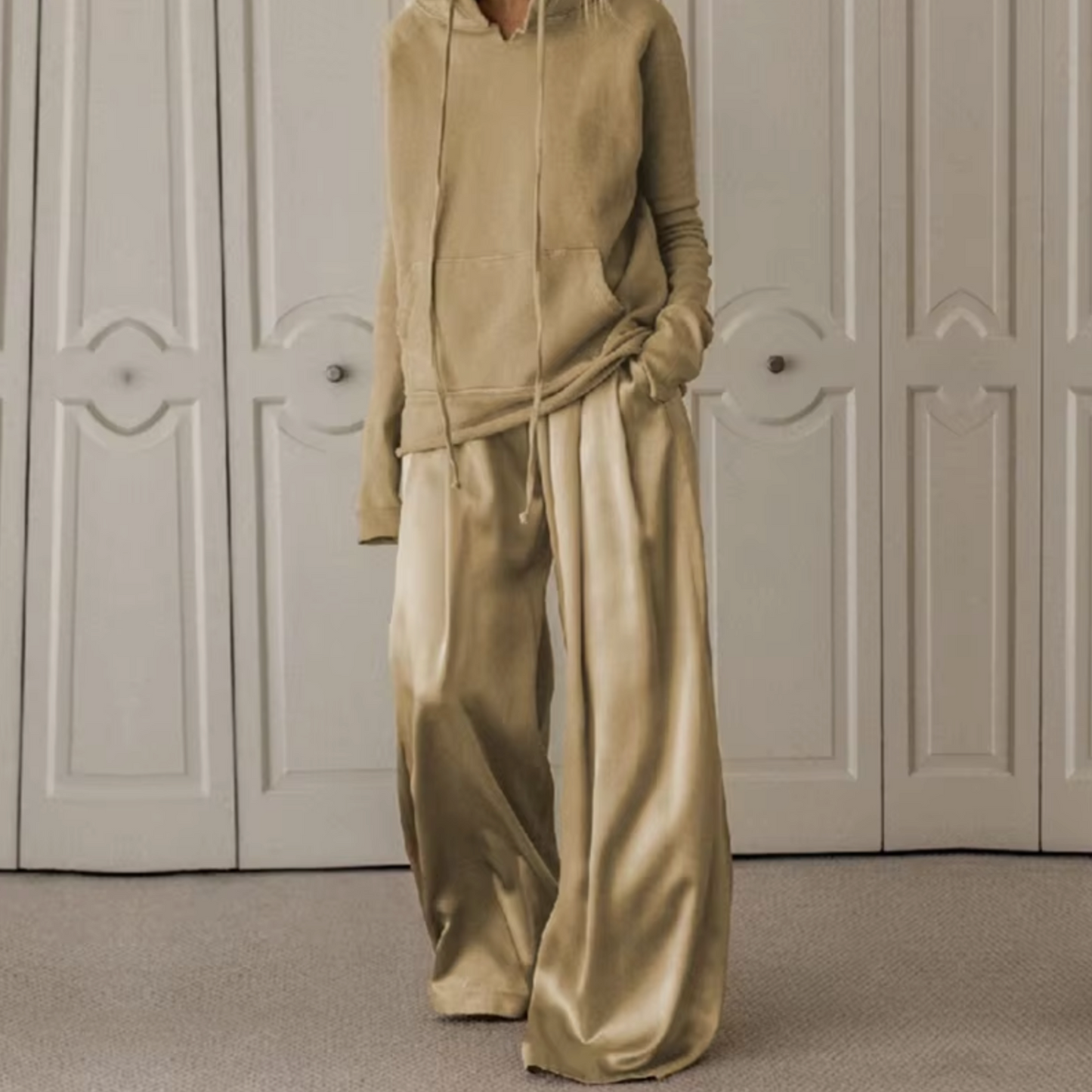 Traje de algodón cómodo de dos piezas - Vestiria