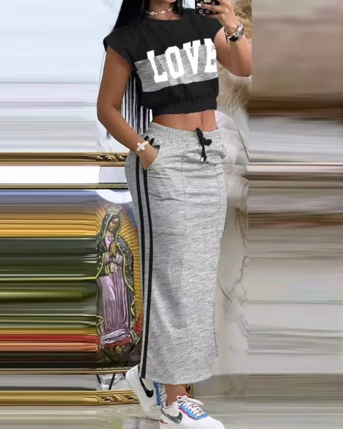 Conjunto Top Corto y Falda de Verano