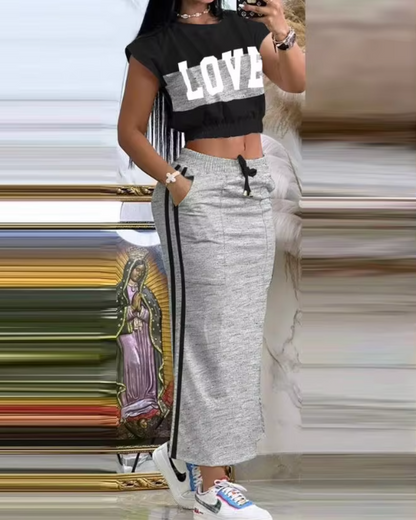 Conjunto Top Corto y Falda de Verano