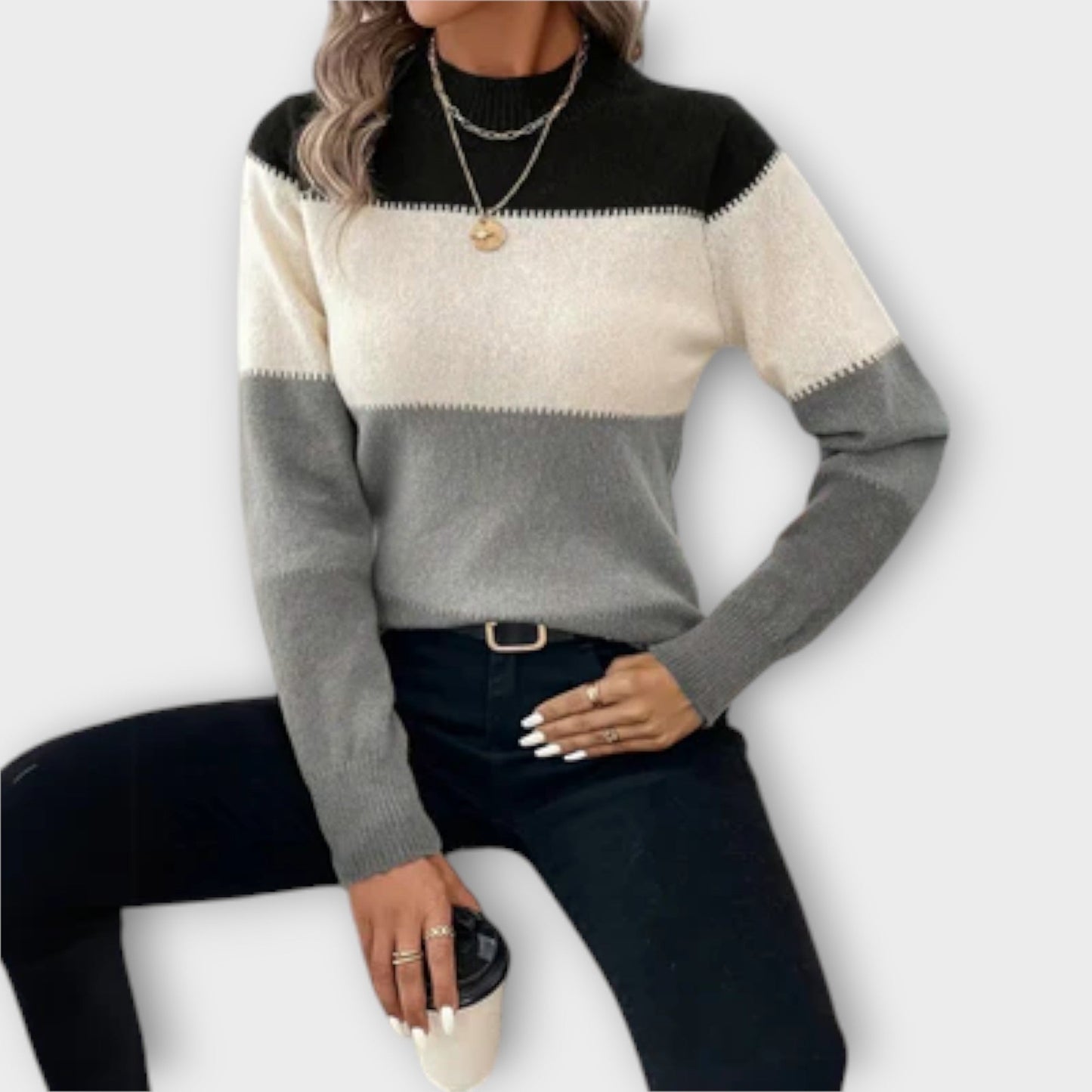 Jersey Mujer Invierno Manga Larga Cuello Redondo - Vestiria