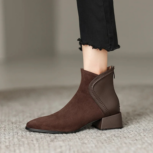 Botas bajas Mujer Rosas con Detalles Contraste - Vestiria
