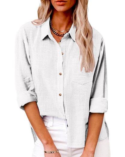 Blusa Elegante Manga Larga Botones