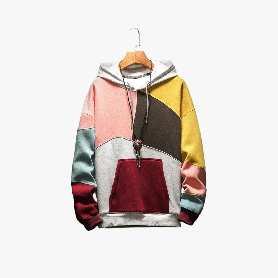 Sudadera urbana patchwork hombre moderno - Vestiria
