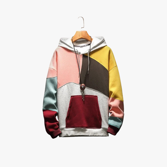 Sudadera urbana patchwork hombre moderno - Vestiria