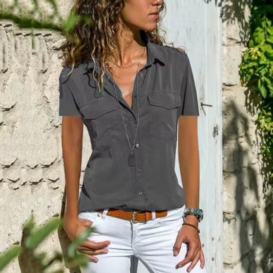Blusa Mujer Manga Corta Sencillo - Vestiria